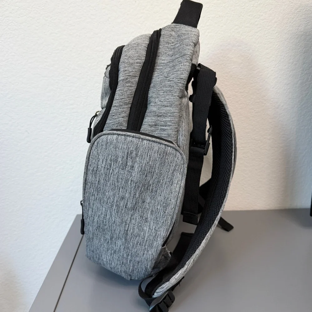 Eddie Bauer Rainier Back Pack Diaper Bag in gray and black.